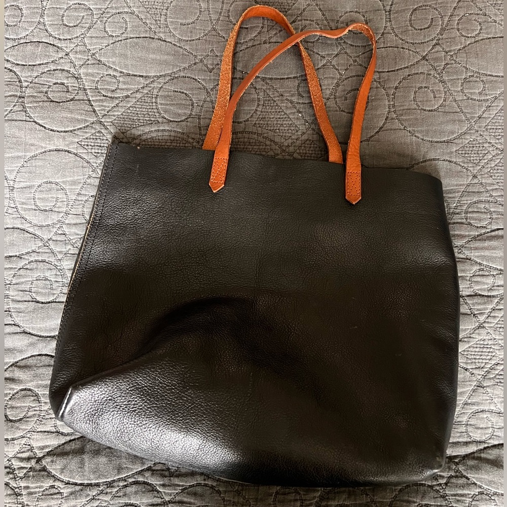 Madewell Transport Tote Black and Brown